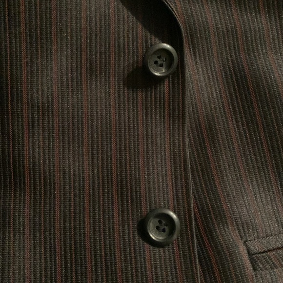 Formal Suit Jacket Black W/ red pinstripe sheen look CLASSY.. - Picture 7 of 10